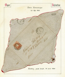 SAXE N°14 - ½ gr. orange sur blanc obl. roulette 23 sur enveloppe ...