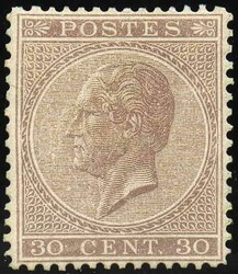 N°19 - 30 centimes brun, très bien centré et belle gomme, x. COB. ...