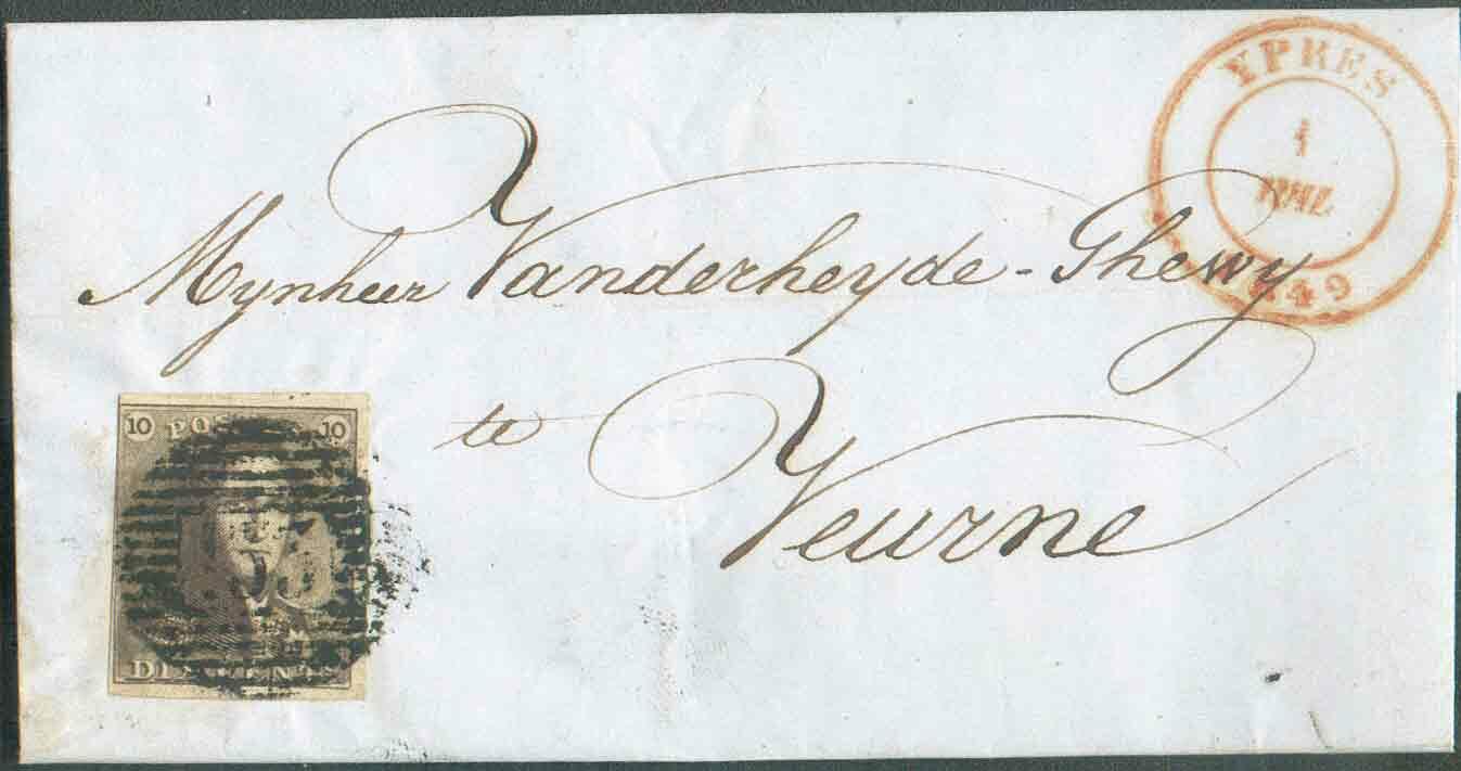 N°1 - Epaulette 10 centimes brune, bien margée, obl. P.133 sur ...