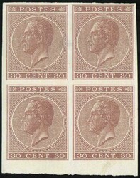 N°19(4) - Emission 1865 Type 30 centimes brun, Essai de couleur en ...