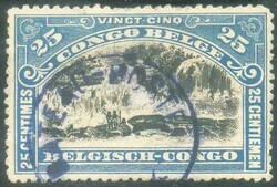 N°67 - 25 centimes MOLS obl. sc bleue BATEAU-POSTE N°4 centrale. ...