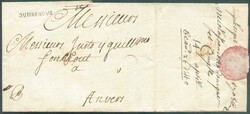 LAC de DUNKERQUE (griffe au tampon) du 12 avril 1708 vers Anvers; ...