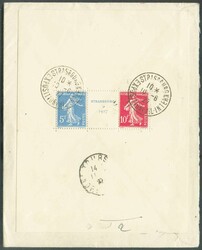 BF N°2 - 5 Fr. + 10 Fr. SEMEUSE obl. sc STRASBOURG Exposition Intern ...