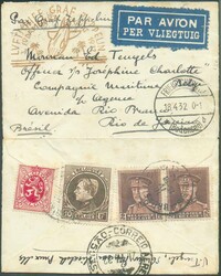 S150Aa BELGIUM N°282-289-321(2) (Yv.) cancelled BRUXELLES 1 ...