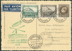 S177Aa BELGIUM N°289+PA1/2 cancelled cds ANTWERPEN 7 9-9-32 on PK ...