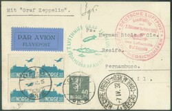 S143B NORWAY N°121 + PA N°11 in block of 4 (Yv.) cancelled OSLO 1.4 ...