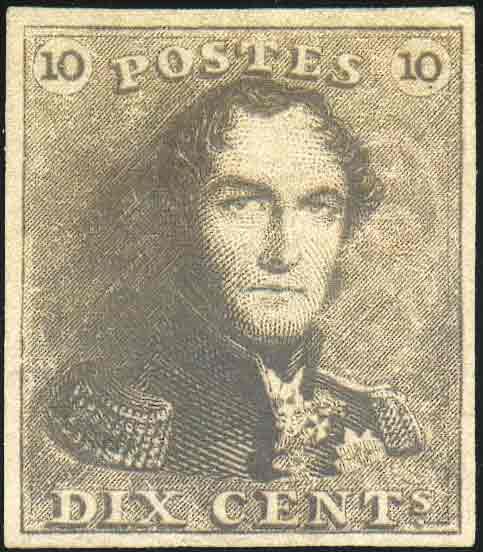 N°1 - Epaulette 10 centimes brune avec belles grandes marges et ...