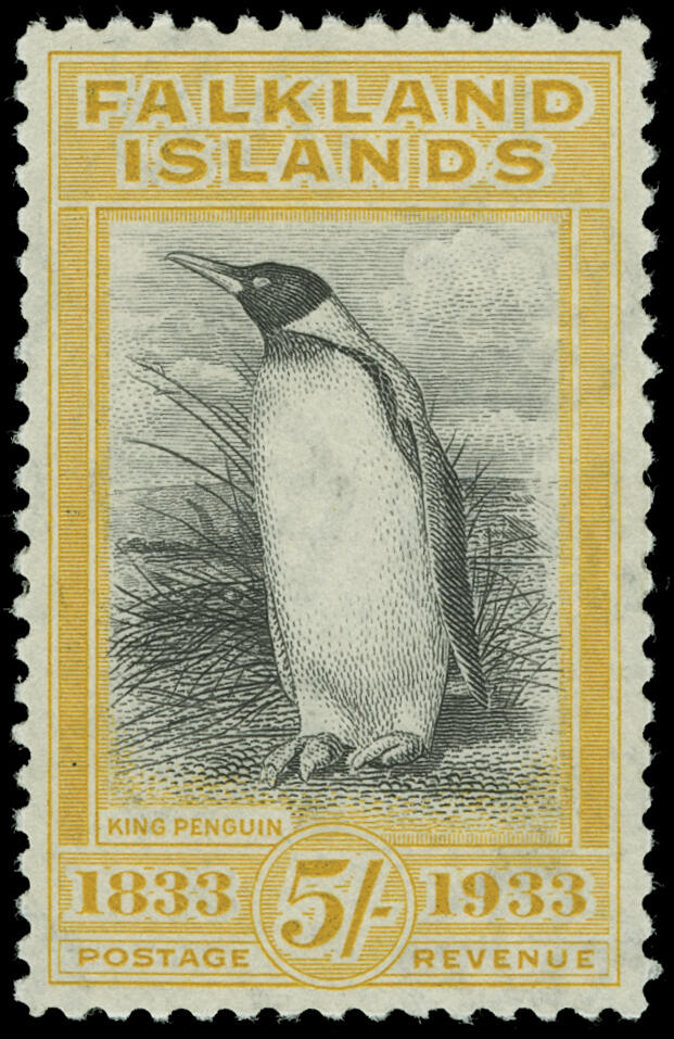 74 (136) 1933 5' black and yellow King Penguin, wmkd MCA, perf 12, ...