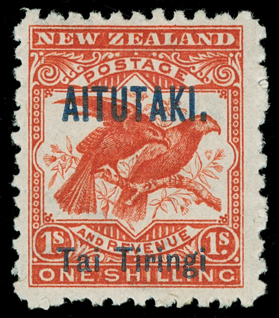 6c (7a) 1903 1' bright red New Zealand Kea and Kaka overprinted, ...