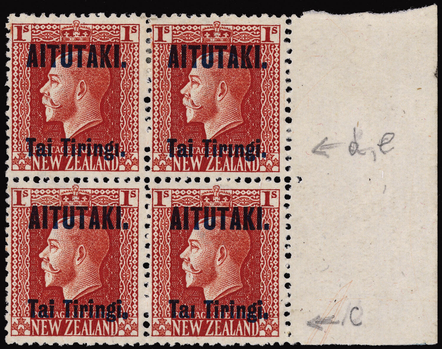 18c, 18d, 18e, 18a (14a, 14bc, 14bd, 14) 1917 1' orange K George V of ...
