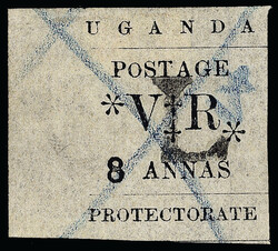 58a (74a) 1896 8a black Type-set, handstamped "L" (local overprint), ...