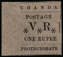 67a (60a) 1896 1R black Type-set, VARIETY - small "o" in "PoSTAGE" ...
