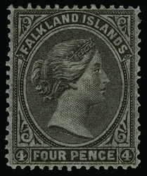 2 (2) 1879 4d grey-black Q Victoria, unwmkd, perf 14, 14½, an ...