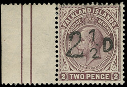 52 (115) 1928 2½d on 2d purple-brown K George V South Georgia ...