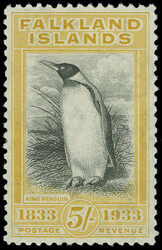 74 (136) 1933 5' black and yellow King Penguin, wmkd MCA, perf 12, ...