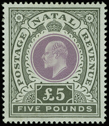 98 (144) 1902 £5 mauve and black K Edward VII, wmkd CC, perf 14, ...