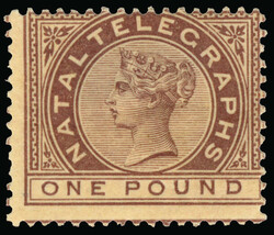 (T8) 1881 £1 chocolate Q Victoria Telegraph stamp, wmkd CA ...