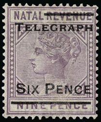 (T14b) (Hiscocks 14b) 1902 6d on 9d dull mauve Q Victoria Telegraph ...