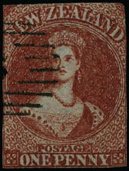 1 (1) 1855 1d dull carmine Q Victoria Chalon Head on white paper, ...