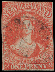 11 (33) 1862 1d orange-vermilion Q Victoria, wmkd Large Star, imperf, ...