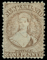 39 (132) 1872 1d red-brown Q Victoria, wmkd Large Star, perf 12½, OG ...