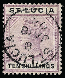39 (52) 1891 10' lilac and black Q Victoria, wmkd CA, Die II, with a ...