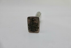 Kleine runde Silberdose, Silber 835, Ø 6cm, Petschaft Silber 830, h. ...