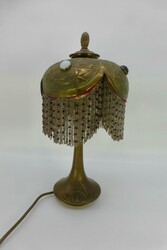 Jugendstil Tischlampe, Messing, Tischleuchte mit zeittypischen Dekor, ...