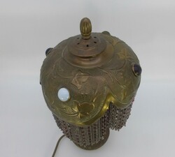 Jugendstil Tischlampe, Messing, Tischleuchte mit zeittypischen Dekor, ...