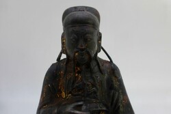 Skulptur des Zhenwu, China 18./19.Jh., Bronze mit Resten von ...