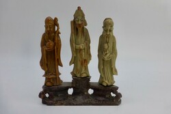 China, Speckstein, die Gottheiten Fuxing (Reichtum), Luxing ...