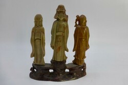 China, Speckstein, die Gottheiten Fuxing (Reichtum), Luxing ...