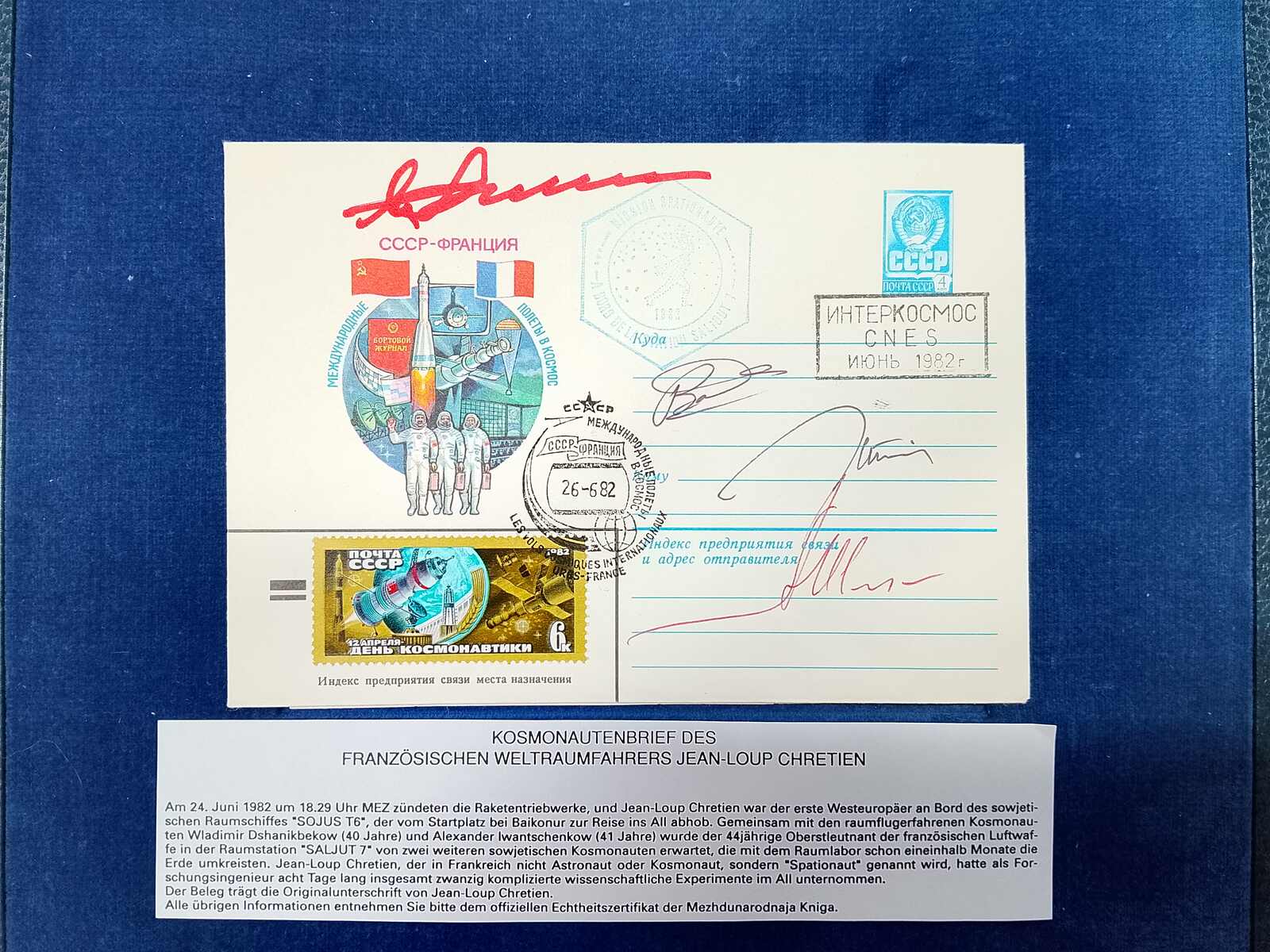 Motiv 'Weltraum', Kosmonautenbrief des französischen Weltraumfahrers ...