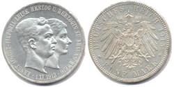 Braunschweig 1915 A, 5 Mark - Ernst August und Viktoria Luise - ...