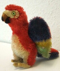 Steiff-Lora 1965-1967, Original Steiff-"Lora", Mohair, rot/blau/gelb, ...