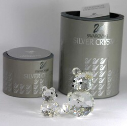 Swarovski Silver Crystal, Teddy-Mama und Teddy-Kind, Original ...