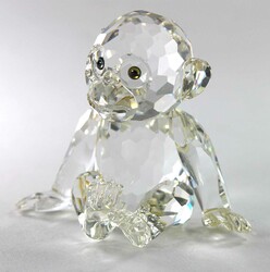 Swarovski Silver Crystal, sitzender Schimpanse, Designer: Edith Mair ...