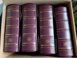 Zubehör, 4 große Leuchtturm Briefe-Alben, Ledereinbände, mit ...