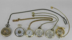 Taschenuhren-Konvolut, Kästchen mit 6 modernen Taschenuhren, alle ...