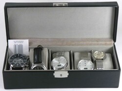 Herren-Armbanduhren, Lederkästchen mit 5 Herrenuhren, Daniel Hechter ...