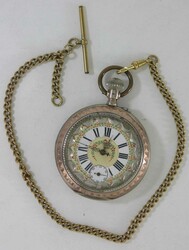 Taschenuhr, offene Taschenuhrhr (ca. 1920), Handaufzug, mit 2 ...