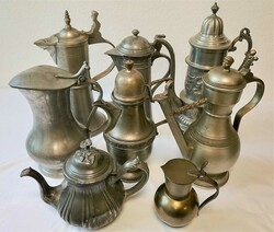 Flohmarktposten, Zinn-Konvolut, Sammlung von 8 Zinnkannen ...