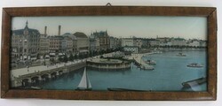 Hamburg, Der Jungfernsteg, alte Panorama-Ansicht (ca.1900), hinter ...