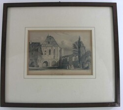 Gelnhausen, 'Die Kaiser-Pfalz zu Gelnhausen',Stahlstich-Ansicht nach ...