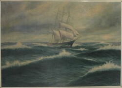 Edmund Völz (1902-1972), Grosssegler 'Seeteufel' auf hoher See, ...