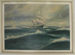 Edmund Völz (1902-1972), Grosssegler 'Seeteufel' auf hoher See, ...