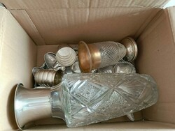 Flohmarktposten, Antik-Konvolut aus Glas und Metall, viele Stücke ...