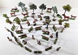 Plastische Zinnfiguren-Konvolut/Europäisches Landleben, kleine ...