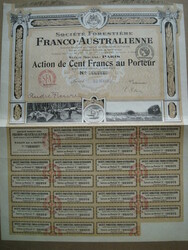 Historische Wertpapiere, Australien 1921, 'Societe Forestiere ...