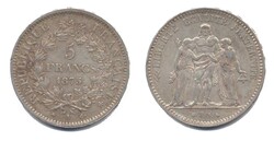 Frankreich 1875 A, 5 Francs - Herkules, Kratzer und Randfehler bei ...